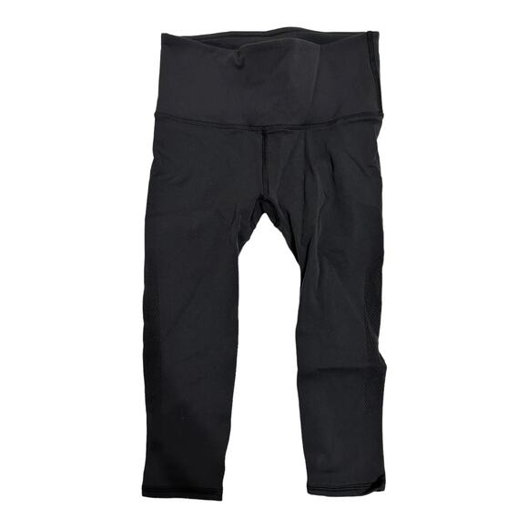 Lululemon Black Capri Leggings Mesh Side Panels Size 2 - Picture 1 of 4